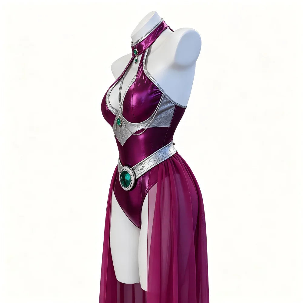 Anime Teen Titans Starfire‌ Purple Jumpsuit Cosplay Costumes for Halloween Party Costume Performance Clothes for Adults Women