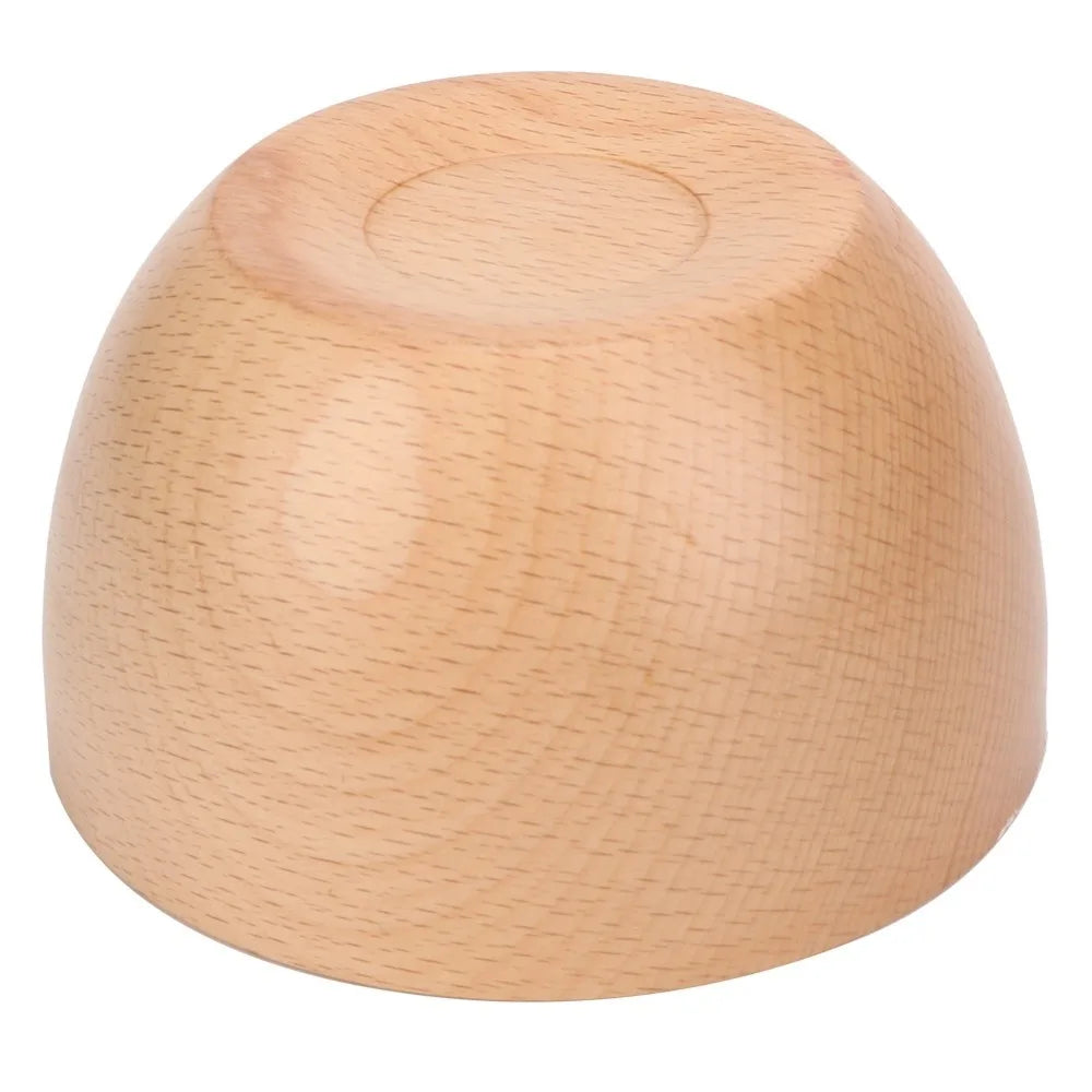 Multi Purpose Wooden Rice Bowl Whole Carved Smooth Soup Bowl Round edge Thickened Wood Tableware Soup Meal