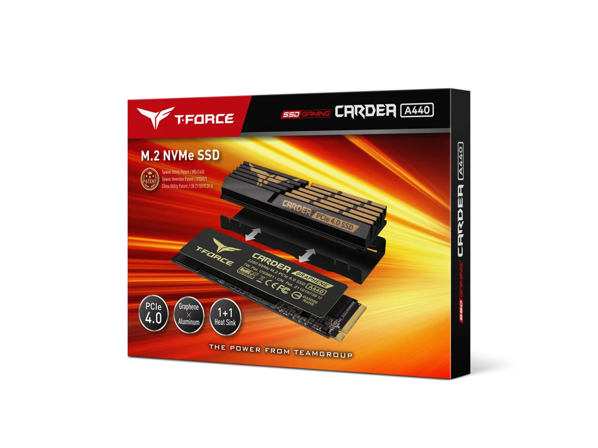 Team Group T-FORCE CARDEA A440 M.2 2280 4TB PCIe Gen 4.0 x4 NVMe 1.4 Internal Solid State Drive (SSD) TM8FPZ004T0C327