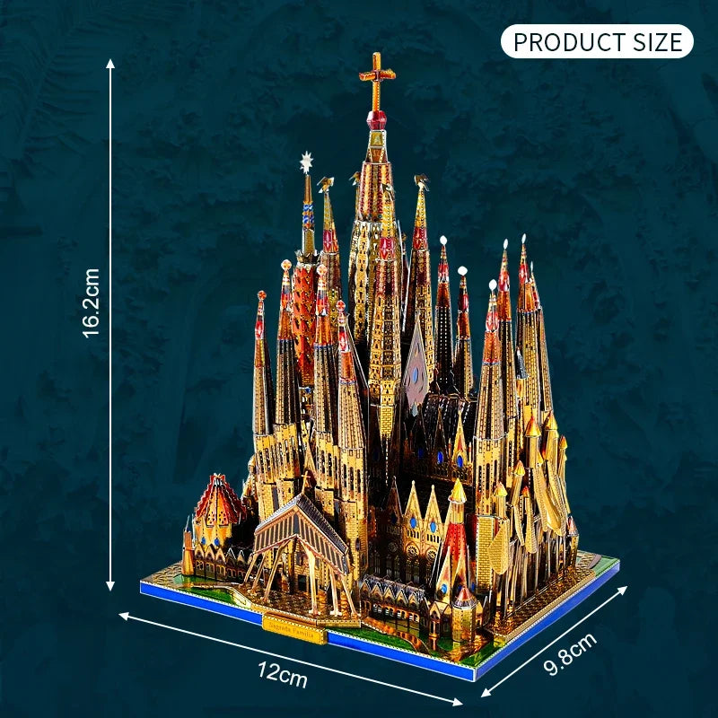 Microworld 3D Matel Puzzle Sagrada Familia Building Model Kits Laser Cut Assemble Jigsaw Toys Christmas Gifts For Teen Kid Adult