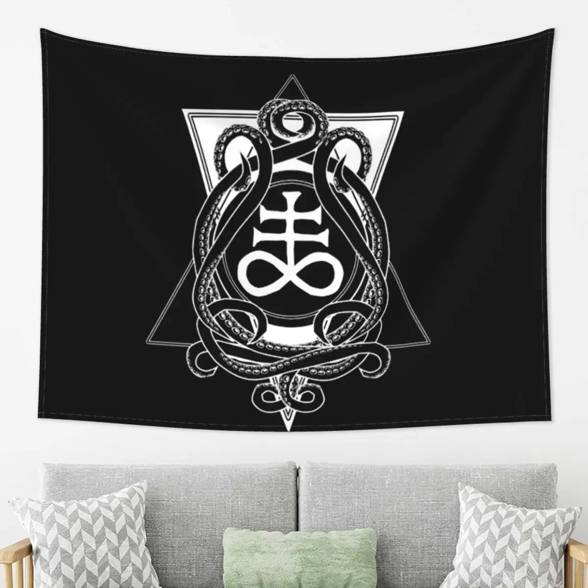 Satanic Cross Leviathan's Cross And Tentacles Tapestry Decor Art Aesthetic Tapestries for Bedroom Home Wall Cloth Wall Hanging