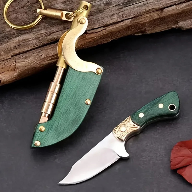 1PC Outdoor Creative Knife Fun Knife Men's Button Knife Outdoor Peeling Knife Household Box Opening Knife Small Knife Gift Knife