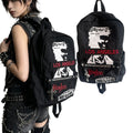 Goth Backpack Rock Punk Large Capacity Backpack Black High Street American School Bag