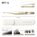 MYEVER Anti-Slip Eyelash Extension Tweezers Steel High-Density Fiber Tip Eyelash & Eyebrow Professional Precision Makeup Tools