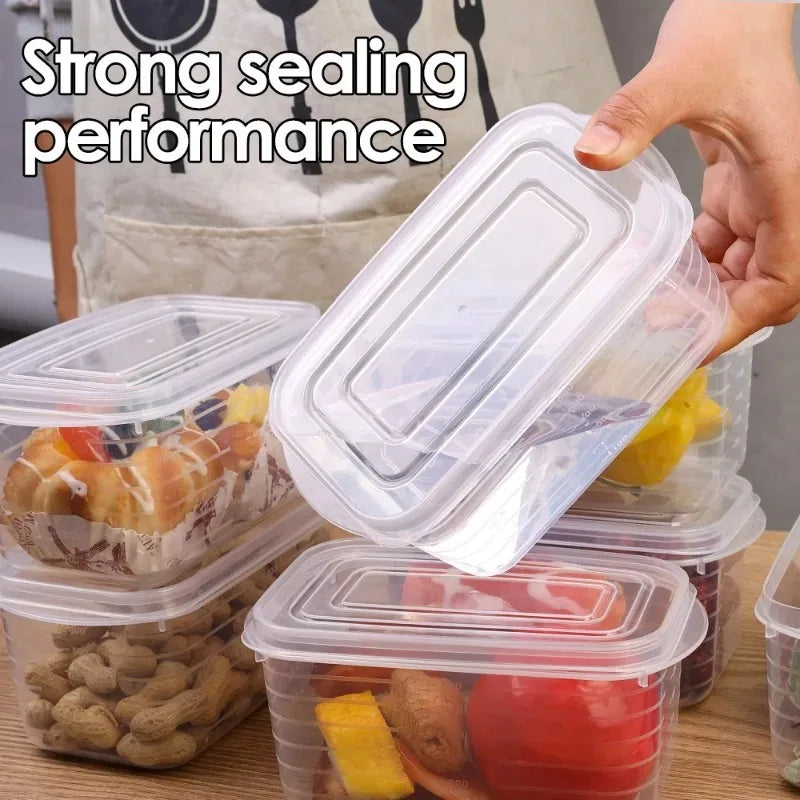 12/1PCS Refrigerator Storage Boxes Kitchen Food Fresh Organizer with Lid Clear Cold Storage Crisper Fruit Spice Food Container