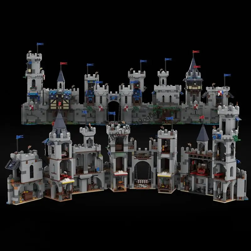 New 3226Pcs Moc European Medieval Street View Horse Knight Citadel Model Diy Creative Ideas Kids Toy Birthday Gift Custom Puzzle