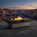 48x24 Adjustable Propane Fire Pit Table 50000 BTU Cement Grey, Custom