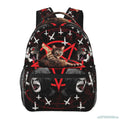 Pentagram Satanic Cats Death Black Metal Backpack Funny School Bookbags Lightweight Laptop Bag Travel Hiking Waterproof Daypack