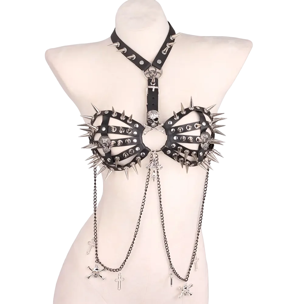 Cross Goth Eco Hand Made Grunge Gothic Tank Emo Club Wear E-Girls Harajuku Teen 90s Y2K TOPS DIY Kawaii Skull Punk Rock