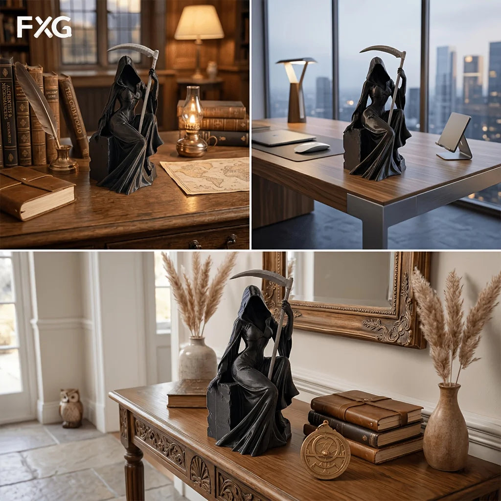 1/3 Scale London Dusk Reaper Decorative Figurine, Collectible Statue, Home Room Bookshelf Decoration, Desktop Ornament, Dark Gothic Style Statue (Sculpture), Thames River Ambiance Decor, Niche Style Ornament, Perfect f
