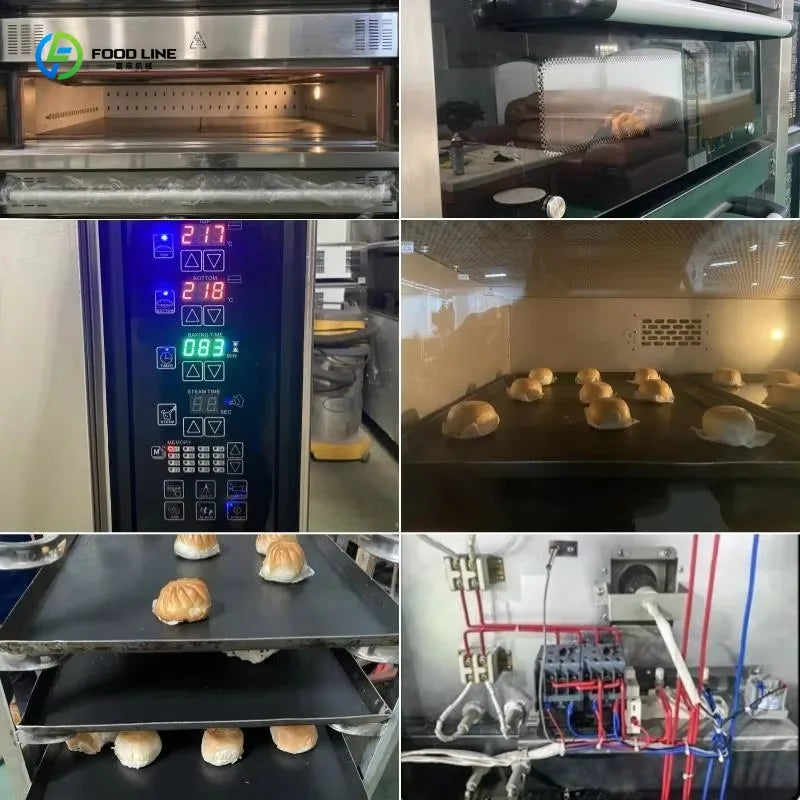Customized Commercial Industrial Roaster Oven Manufacturer Electric Gas Single Deck Steam Baking Tray