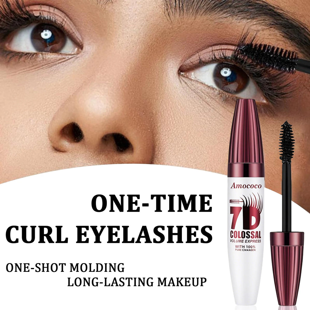 Amococo 2/4pcs 7D Mascara Black Volume Mascara for Eyelashes Eye Makeup Mascara for Women Long Lasting Lash Makeup Easy Apply Daily Beauty Cosmetic Makeup Gift