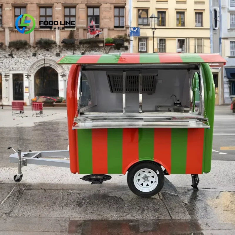 Food Truck Mobile Fast Trailer Concession Street Cart for Sale USA Australia Europe Fashionable Commercial Customized