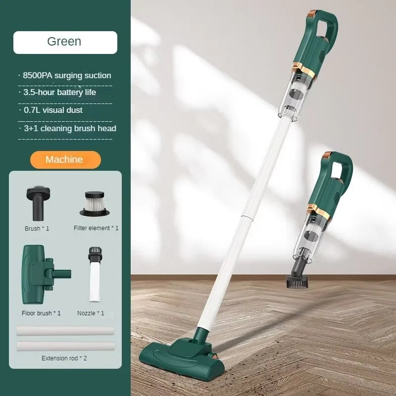 8500Pa High Power Handheld Wireless Vacuum Cleaner 120W Portable Household And Car Dual Use Dust Cleaning Machine With Brush