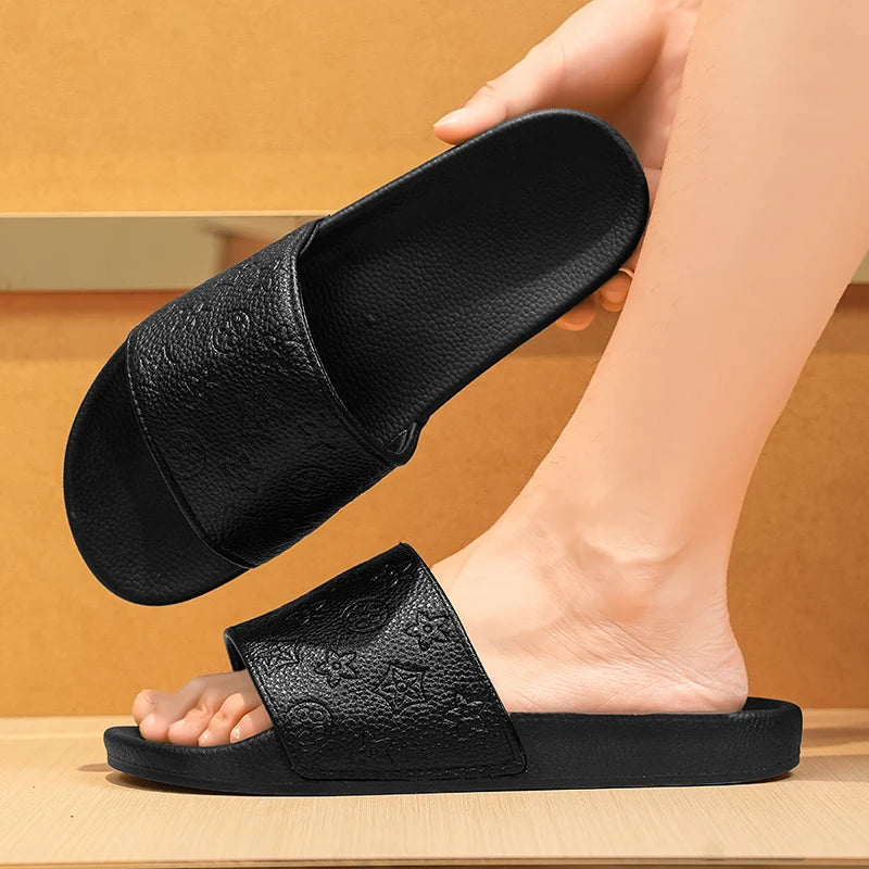 Men's Flip Flops Non-Slip Home Slippers Casual Beach Sandals Simple Summer Slides