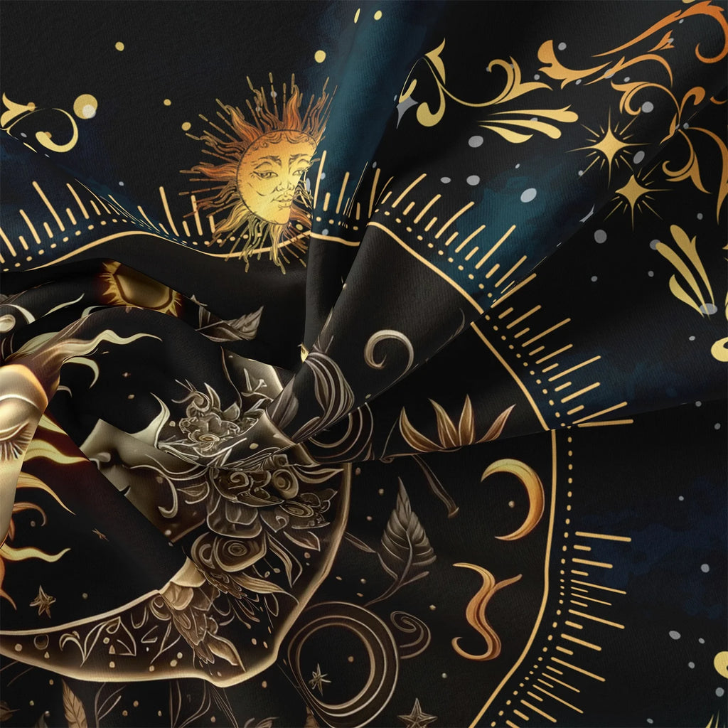 3pcs Super Soft Breathable Golden Sun And Moon Planet Duvet Cover Set At Home Dormitory High Definition Numerical Code Printing