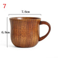 Wooden Big Belly Cup with Handle Handmade Natural Spruce Wood Drinking Beer Tea Coffee Milk Water Japanese Drinkware Kitchen Bar