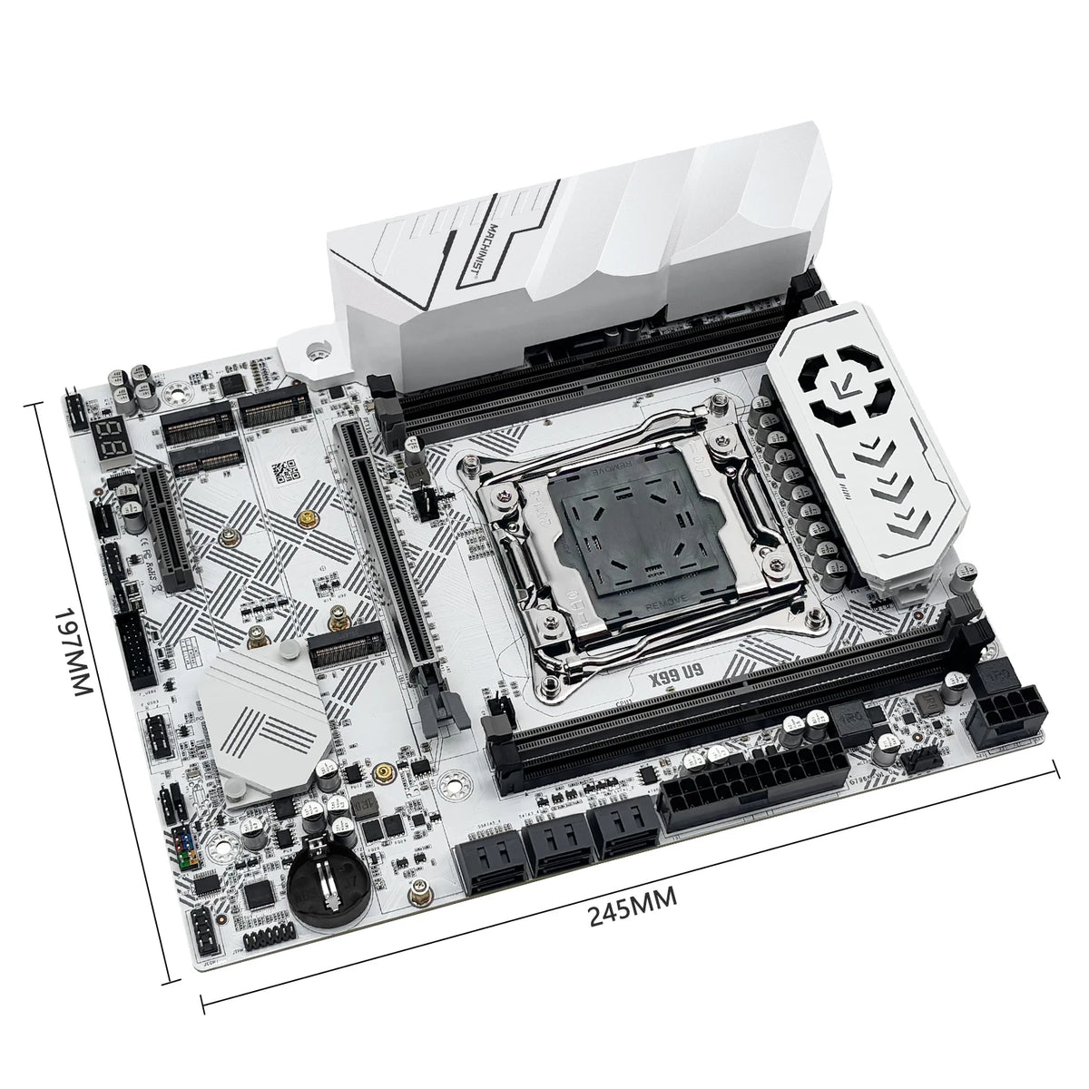 MACHINIST X99 U9 Motherboard Support TPM2.0 LGA 2011-3 Xeon E5 CPU DDR4 RAM C612 Chip with 3*NVME M.2 Slot SATA3.0 White Armor