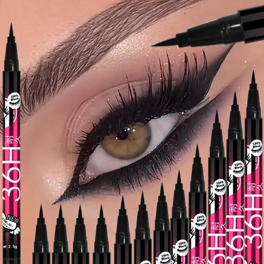 1/5/12PCS Black Liquid Eyeliner Set Waterproof Quick Dry Ultra Fine Smooth Eye Liner Pencil Pen Makeup Cosmetic Beauty Tools