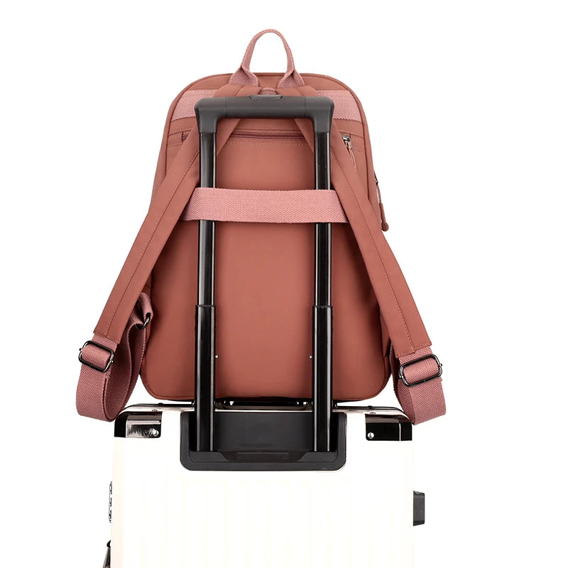Waterproof Nylon Daypack Women Laptop Backpacks Multipocket Schoolbag for Teenage Girls Large Capacity Outdoor Travel Rucksack