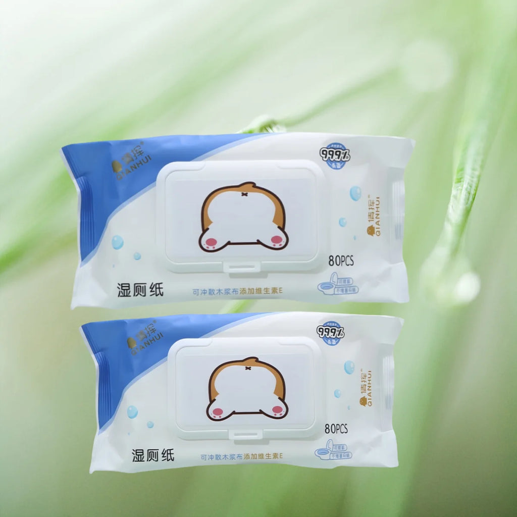 80 Pieces/Pack, Wet Toilet Paper, for Men and Women to Clean Their Private Parts, Wipe Their Buttocks, Antibacterial Toilet Wet