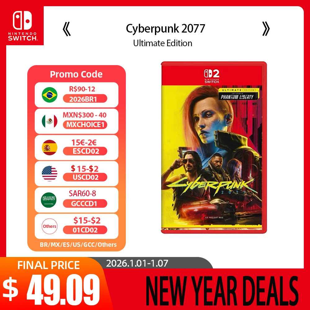 Nintendo Switch 2 Game Deals - Cyberpunk 2077 Ultimate Edition -  Games Adventure Action and RPG Genre Switch 2 Edition