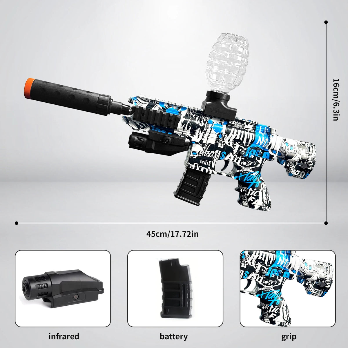Electric Gel Ball Blaster Gun, Splat Gun High-Speed Splatter Ball Toy Gun,Outdoor Activities-Fighting Shooting Team Game for Su