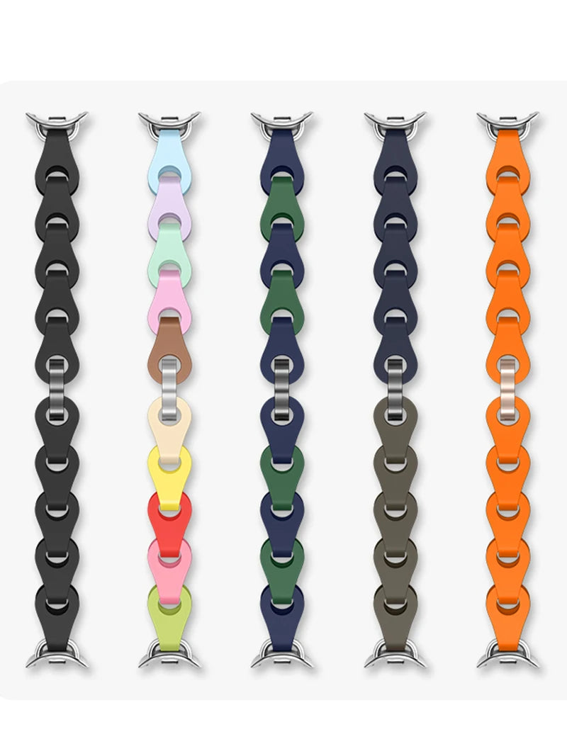 Women Bracelet for Xiaomi Mi Band 10 9 8 NFC Sports Silicone Strap Breathable  Watch Band Chain Link Correa for Miband8 Miband9
