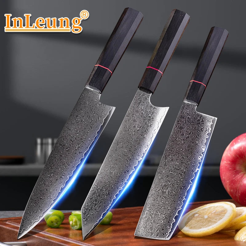 professional Japanese kitchen knife Set VG10 Core Damascus steel 67-layer chef's multi-purpose knives G10 Handle Cooking Tools