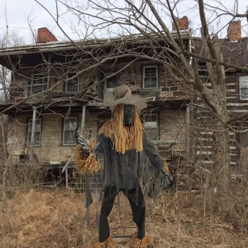 for Halloween 12ft Giant Life Size Skeleton Scarecrow Moving Body Animated Decoration Animatronics