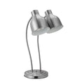 مصباح حراري كهربائي برأسين فضي للطعام D0100X3GF08 60-80 درجة مئوية 500-1500 واط، معدات تدفئة وحفظ للمطاعم والبوفيهات التجارية
