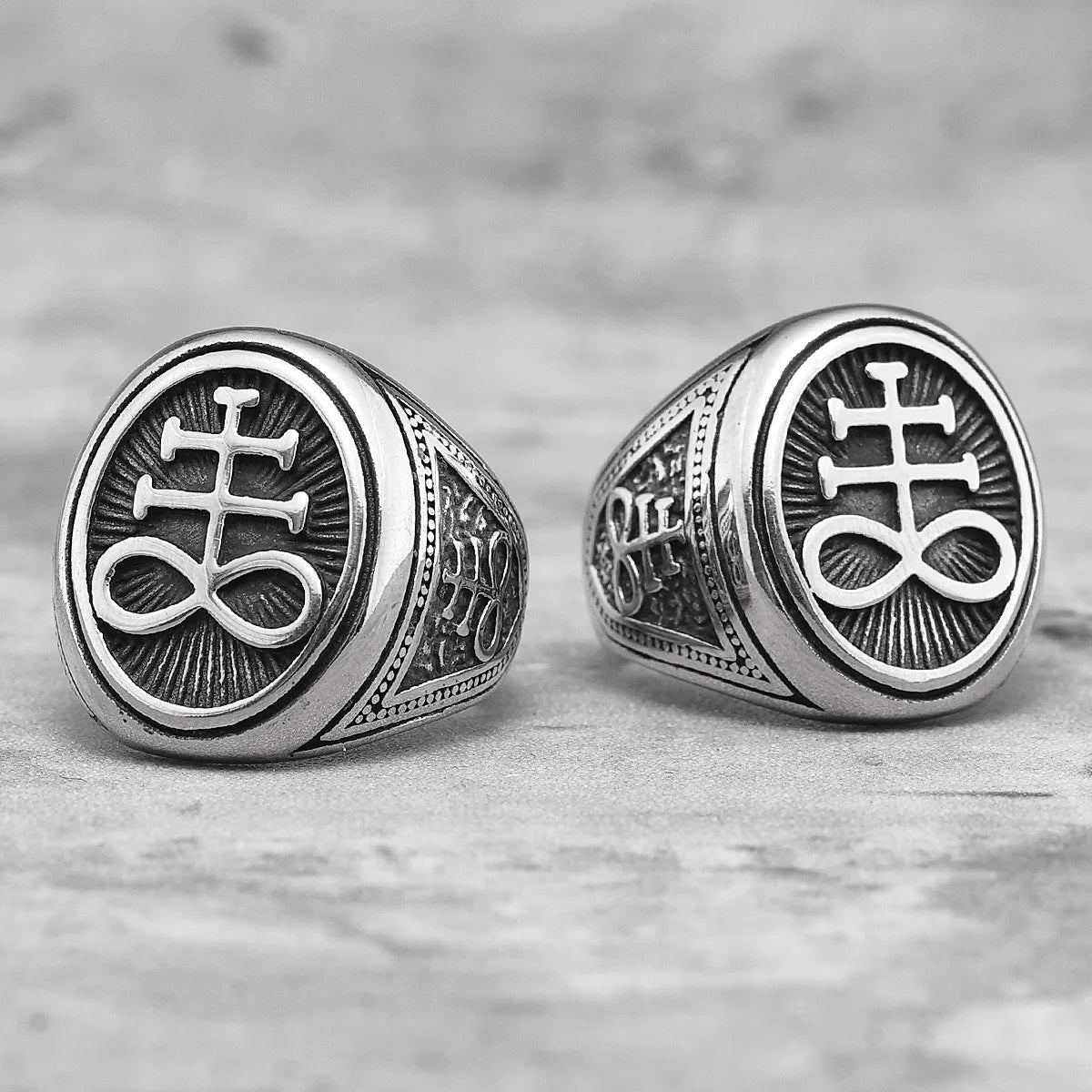 Vintage Lucifer Satan Stainless Steel Mens Rings Gothic Unique Punk  for Male Boyfriend Biker Jewelry Creativity Gift Wholesale