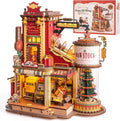 ROKR Dream Gift Factory Wooden 3D Puzzle DIY Mini Dollhouse Model Building Kit with Music & LED Lights 449 Pieces Assembly Toys for Adults Teens