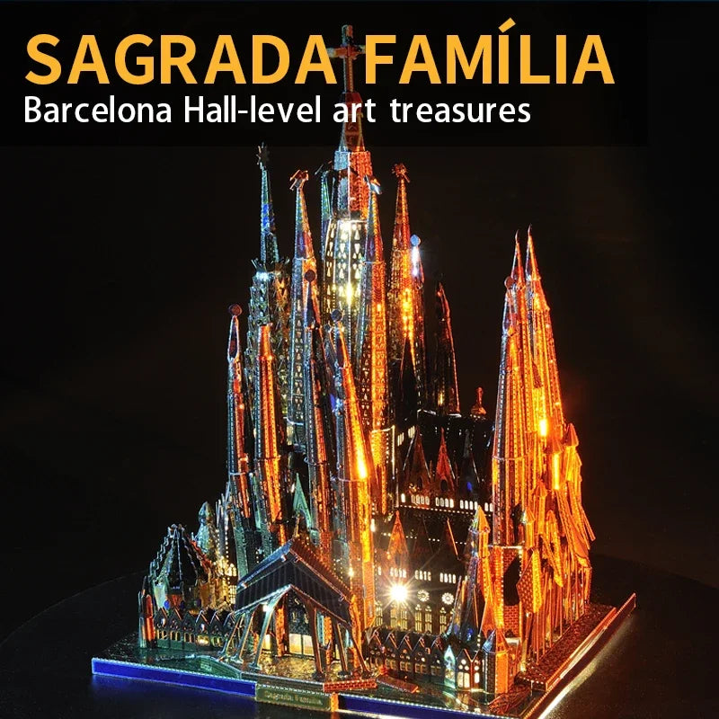 Microworld 3D Matel Puzzle Sagrada Familia Building Model Kits Laser Cut Assemble Jigsaw Toys Christmas Gifts For Teen Kid Adult