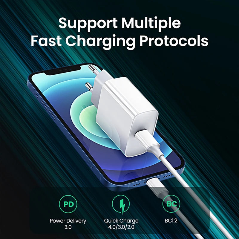 30W PD Fast Charger For iPhone 14 13 12 USB C To Lightning Quick Charging Cable For iPhone 17 16 15 Pro Max Type C Power Adapter
