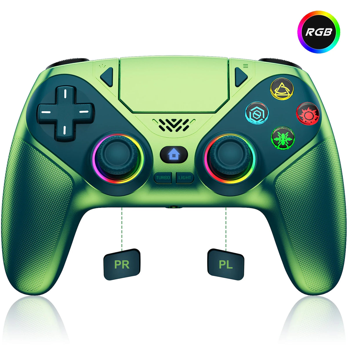 Controller for Playstation 5/PS5/PS5 Pro/Slim/PC,Wireless Gamepads RGB Joystick Turbo/Marco Program Dual Vibrate Game Controle