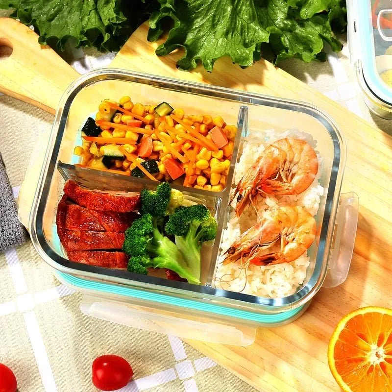 Glass Fresh-Keeping Box High Borosilicate Heat-Resistant Microwave Oven Bento Fridge Special Sealed Bowl Food Storage Containers