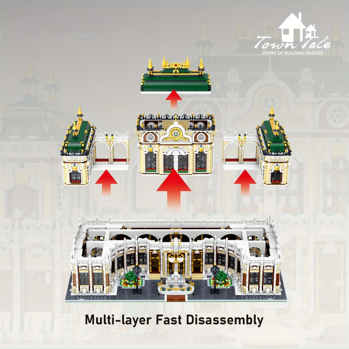 11930PCS Grand Palace Building Blocks Set Large European Baroque Royal Castle Modular Architecture Bricks MOC Street View Model Toys Kit Collectible Display Model Gift For Adult