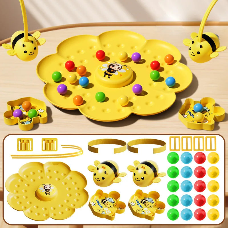 1 set of cute bee-shaped board game toys, fun interactive games for family and friends gathering, double-person intelligence bat