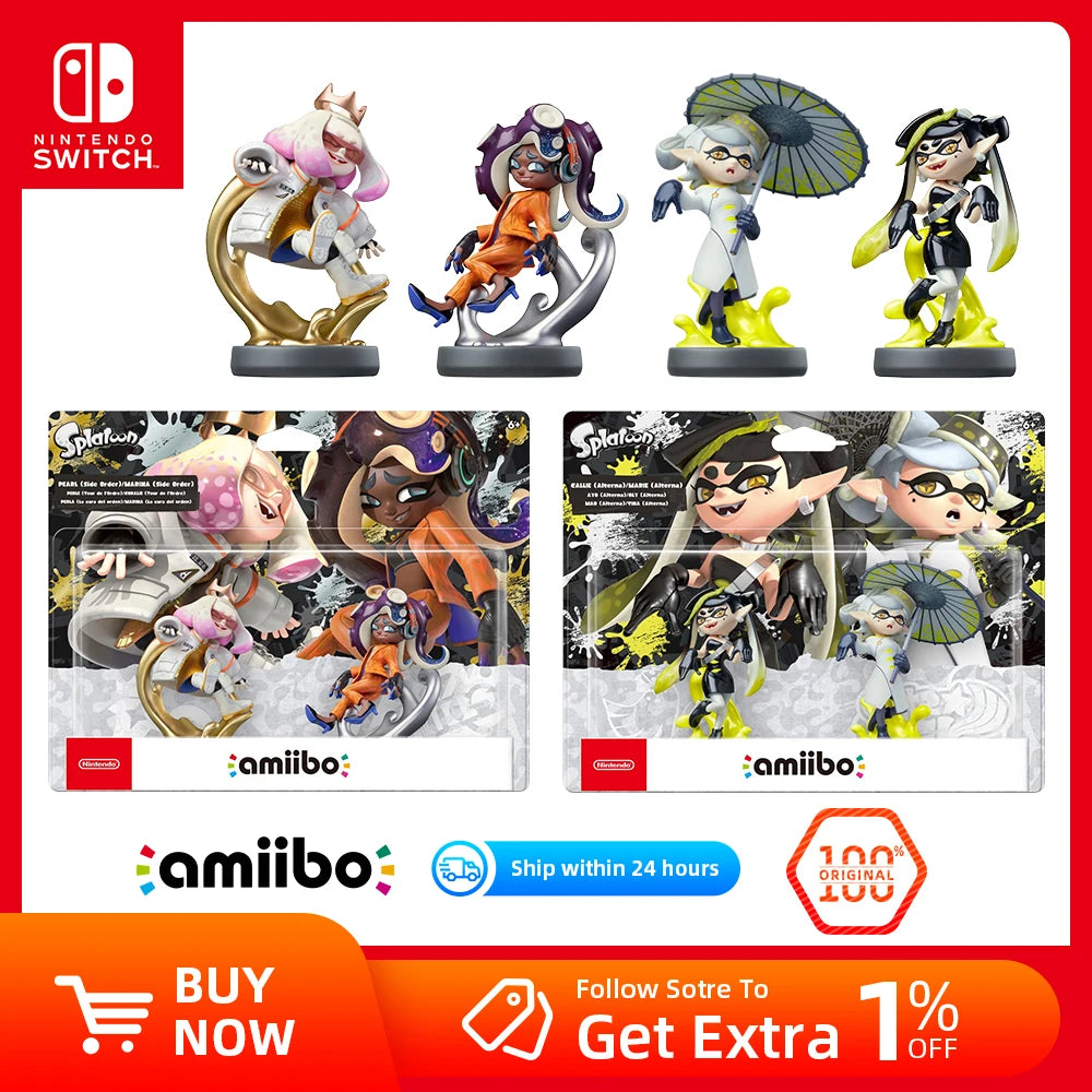 Nintendo Amiibo Figure - splatoon 3 Series - Pearl + Marina / Callie + Marie -for Switch Console Game Interaction Model