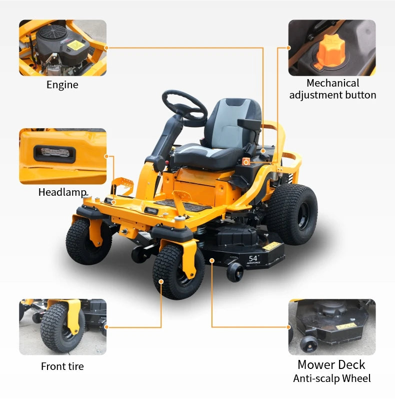 All Terrain 4x4 Lawn Mower with 60 Inch Deck and Roll Bar for Hilly Vineyards 4x4 Lawn Mower