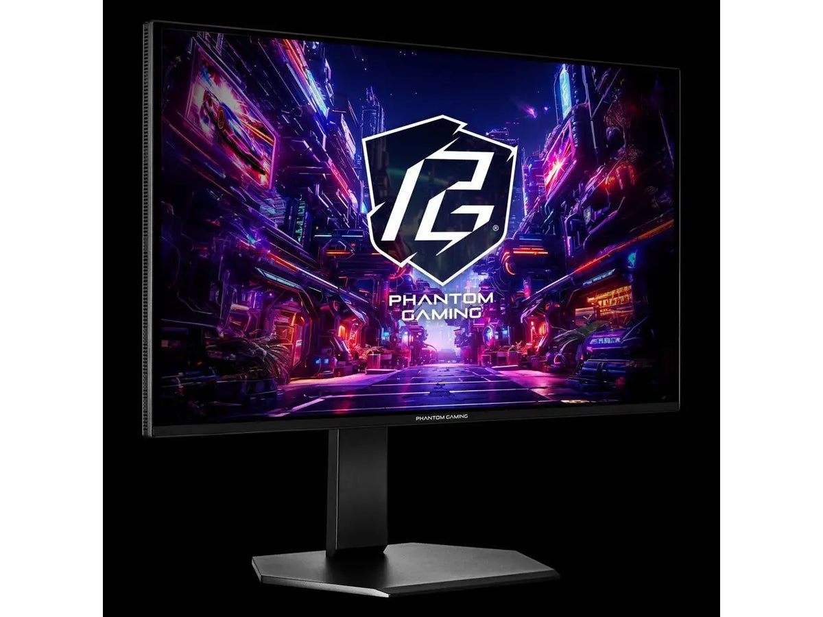 ASRock Phantom Gaming  27 inch QHD 2K 1440P 240Hz AMD FreeSync Premium 0.03ms HDR10 OLED Gaming Computer Monitor with Height Adjustable, Swivel, Pivot & Tilt Stand PGO27QSA