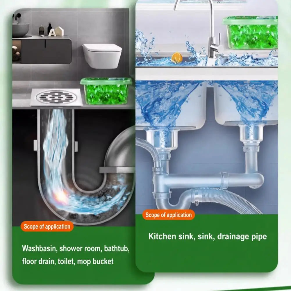 Sewer Deodorant Cleaner Odor Removal Drain Unblocker Water Soluble Scented Gel Airs Freshener for Kitchen Bathroom Drains