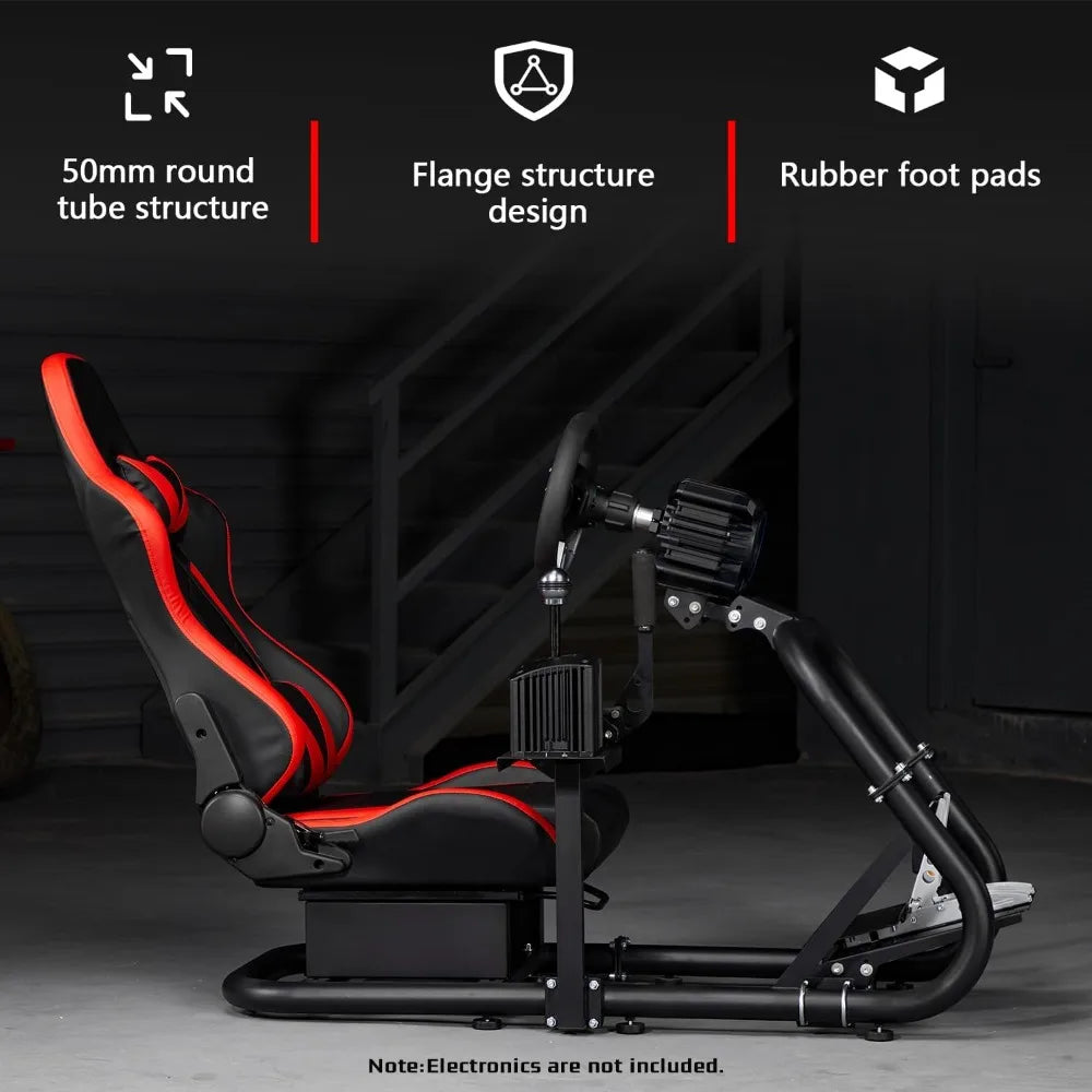 Universal Racing Simulator Cockpit with Seat Ultra Sturdy Steel Wheel Stand