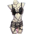 E-Girls Y2K Vegan Leather TOPS Gothic Harnesses Tank Chain Emo Hand Made Harajuku Punk Rock Studded Rivet DIY Hip Hop Grunge