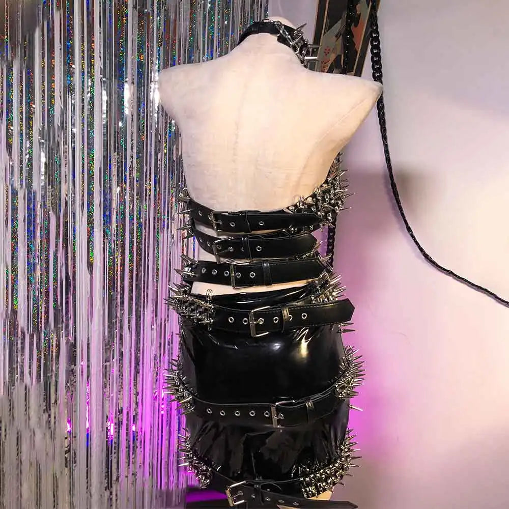 Digital Hand Made Gothic Dress Punk Rock Pin Y2K Halter Camisole TOPS Grunge Eco Goth 90s Emo E-Girls Harajuku DIY Kawaii