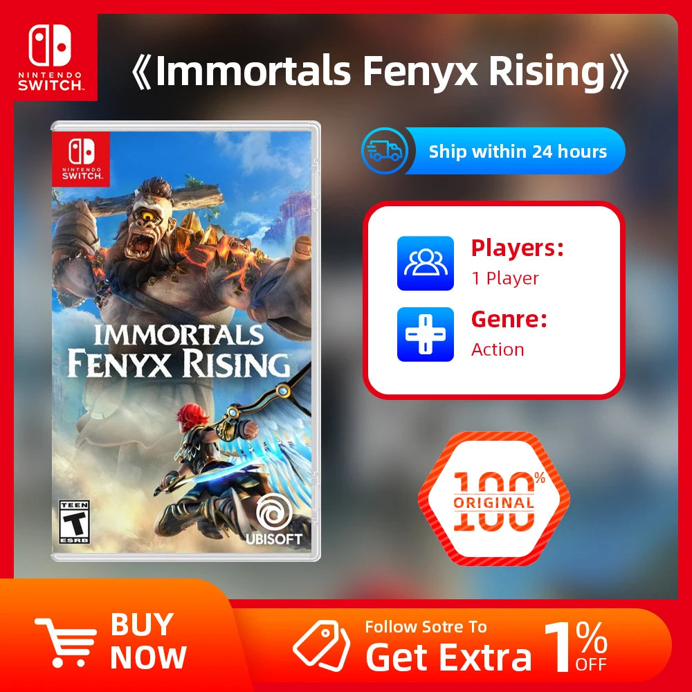 Nintendo Switch Game Deals - Immortals Fenyx Rising - Games Physical Cartridge HK version