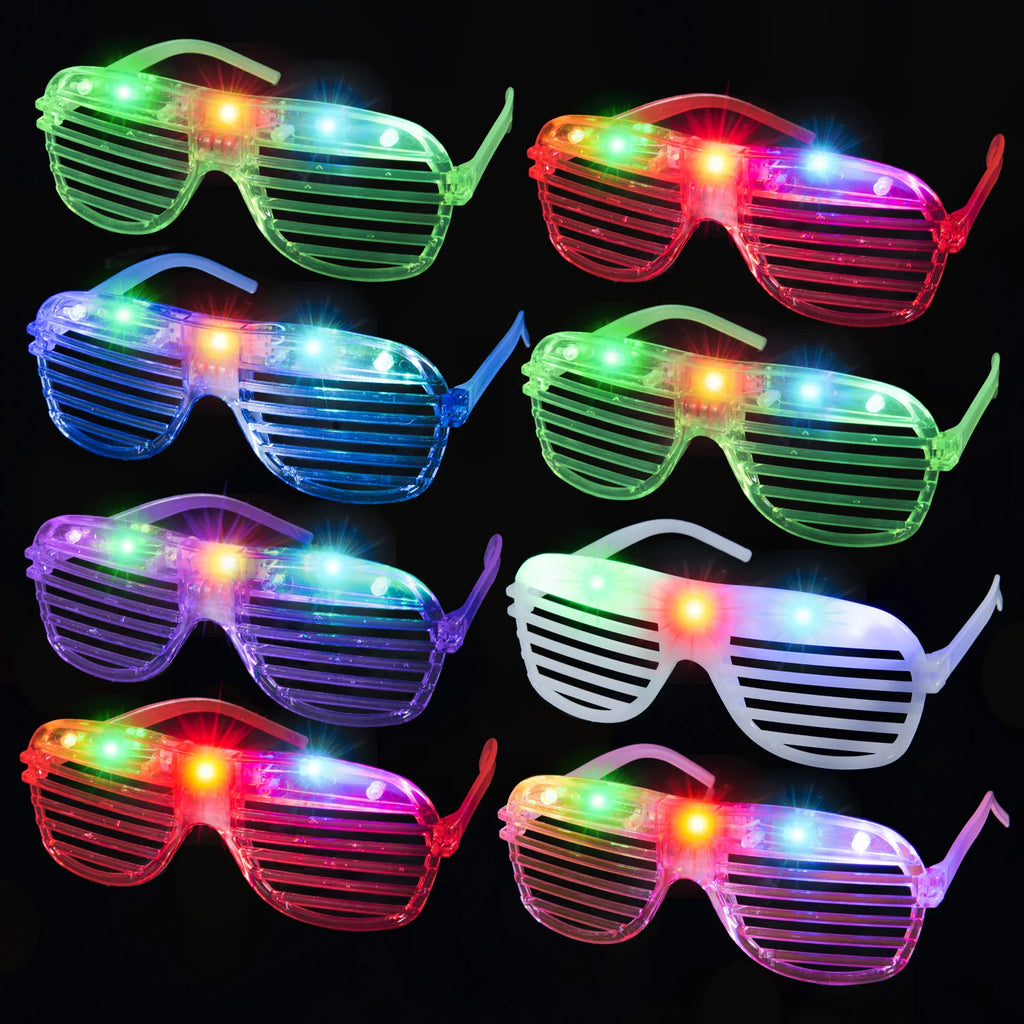 5-50 PCS 3 Modes LED Glasses Glow In The Dark Party Neon Luminous Glasses  Birthday Wedding LED Party Supplies