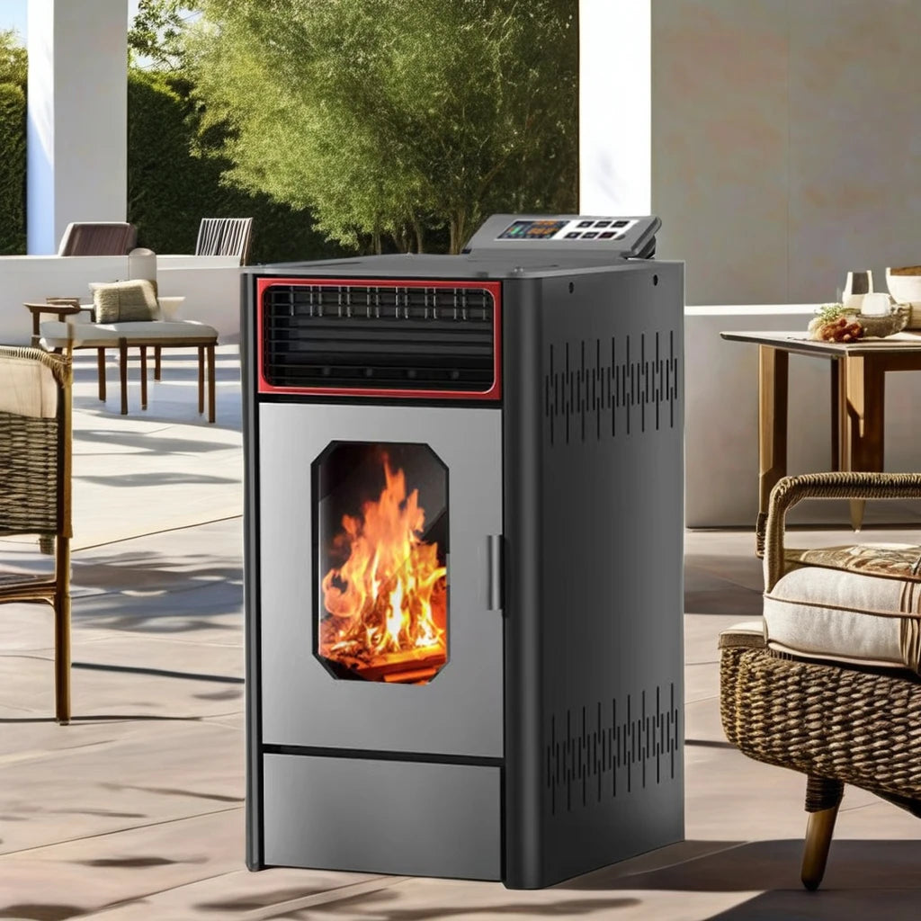 New Heating Pellet Stove Wood-Fueled Remote Control Fireplace Steel Cast Iron Fuelled Firewood Wood Stove Type Home Heater