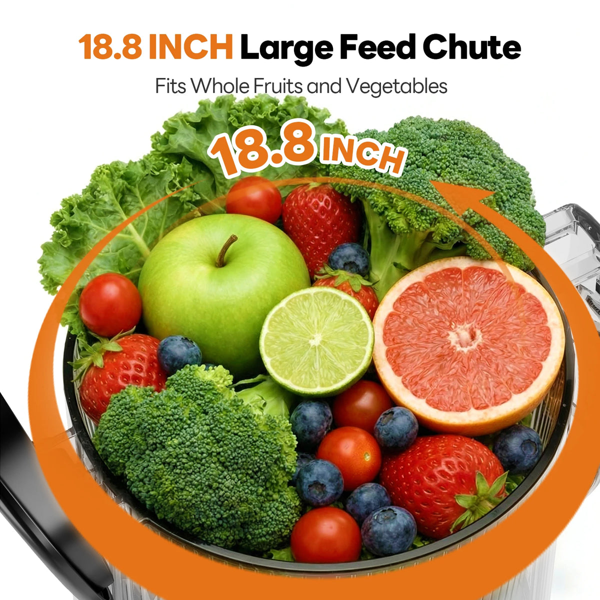 MAX6 Slow Juicer Cold Press Juicer Machine 6" large Feed Chute 3-in-1Multi-Functional Juicer 1000ml Overheat Protection LED Light with Cleaning Brush High Juice Yield